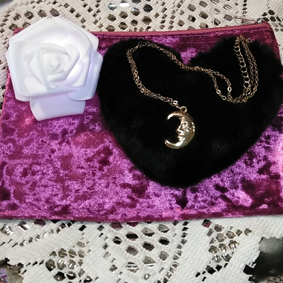 🌛🌌🌜NEW CHIC BOHO CELESTIAL 🌛MOON FACE NECKLACE - Picture 1 of 6